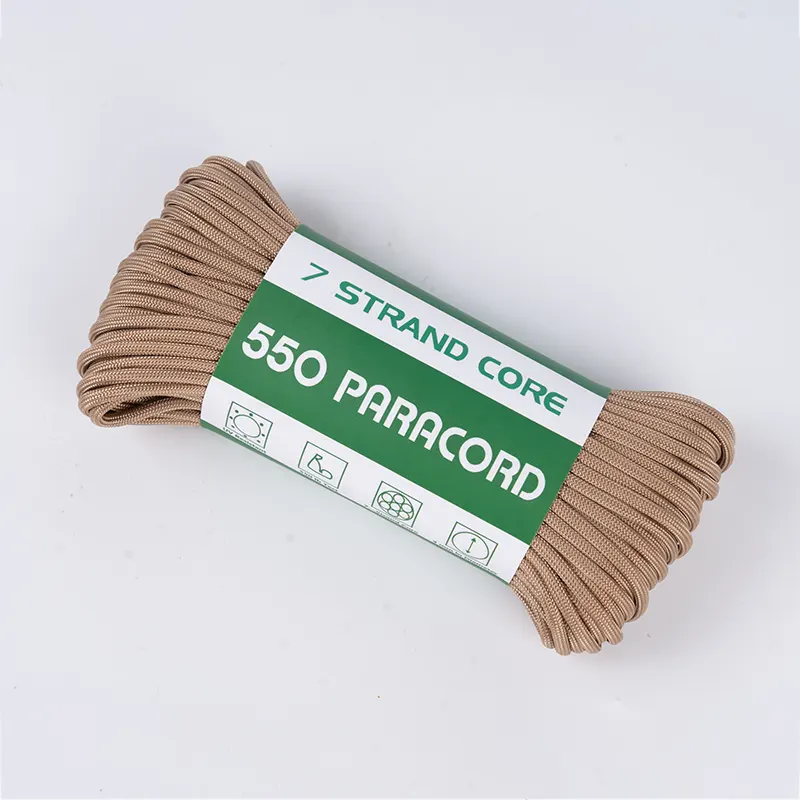 7 Strand Core 4mm Solid Vaaleanruskea 550 Polyesteri Paracord