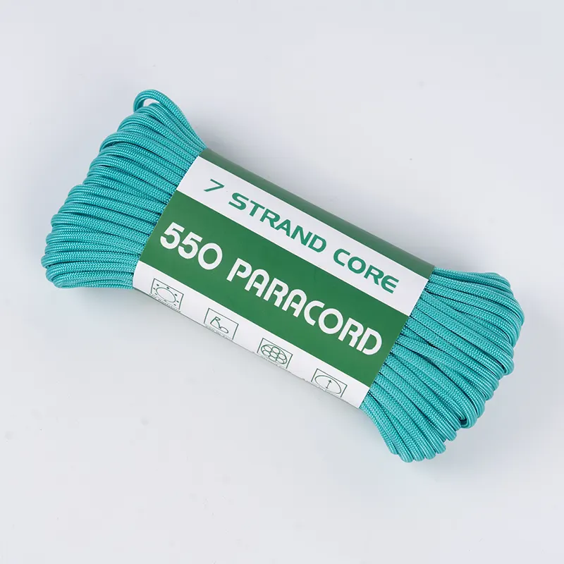 7 Strand Core 4mm Solid Cyan 550 Polyesteri Paracord