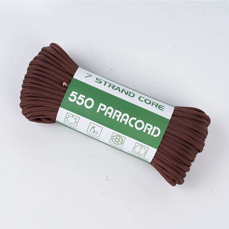7 Strand Core 4mm Solid Red Palm 550 Polyesteri Paracord
