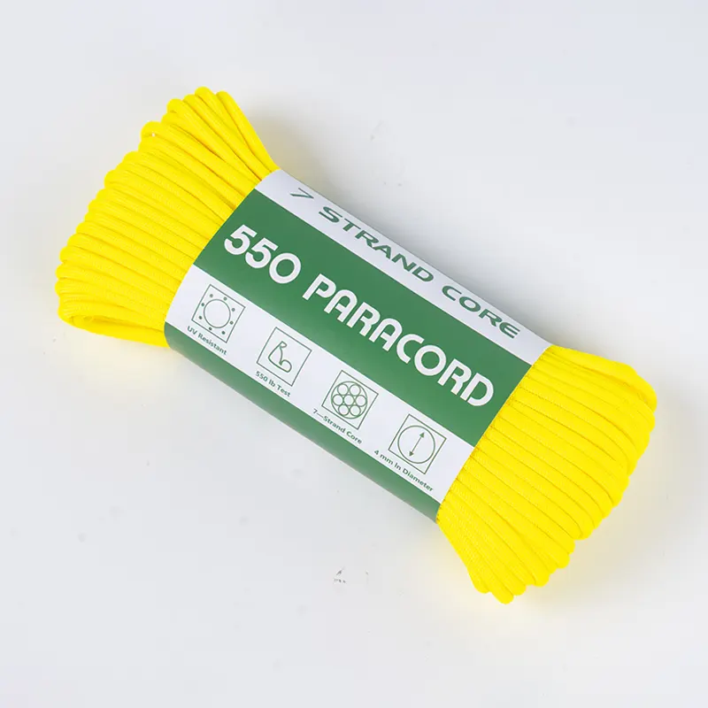 7 Strand Core 4mm Solid Yellow 550 Polyesteri Paracord